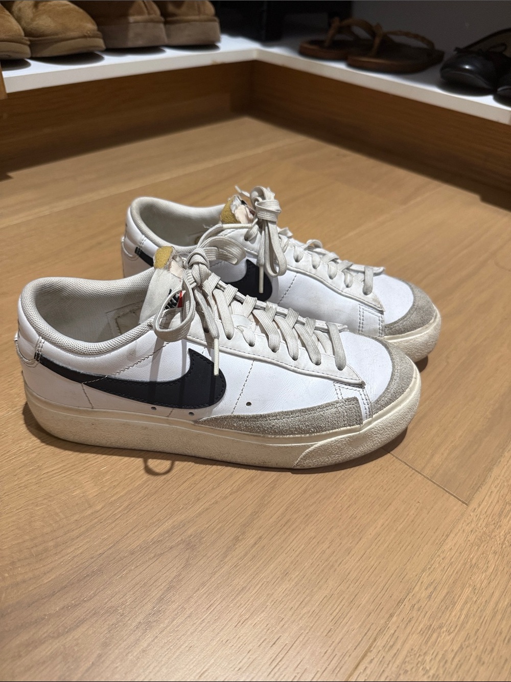 platform Nike low top blazers